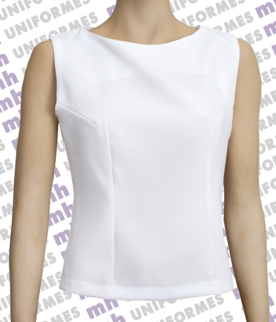 Blusinha Sem Manga Em Oxford Branco