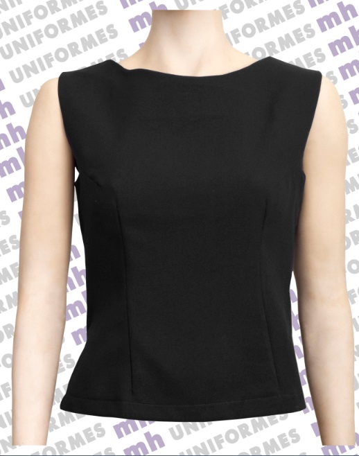 Blusinha Sem Manga Em Oxford Preto