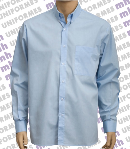 Camisa Social Masculina Manga Longa Azul Clara