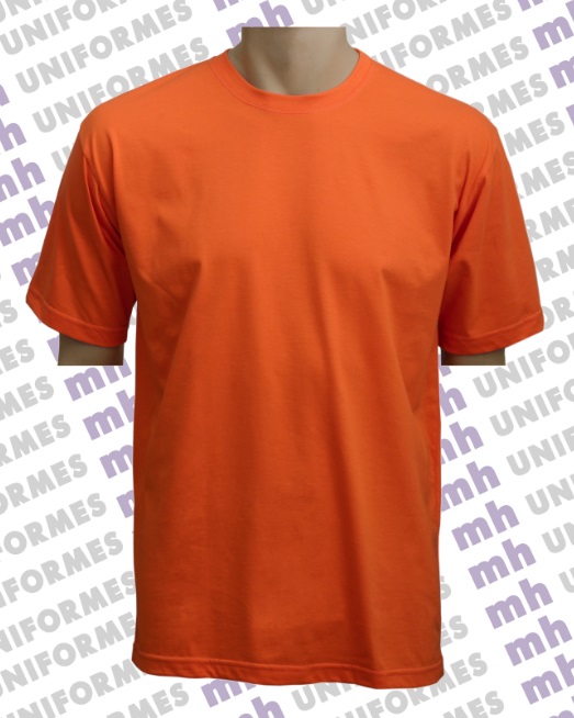 Camiseta Básica Masculina 1/2 Malha Laranja