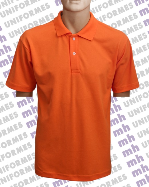 Camiseta Pólo Masculina Em Piquet Laranja