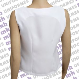 Blusinha Sem Manga Em Oxford Branco