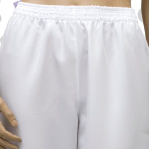 Calça Com Elástico, Em Microfibra Branco