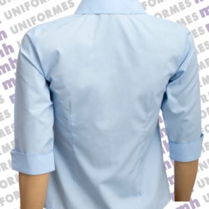 Camisa Feminina Manga 3/4 Azul Claro