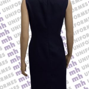 Vestido Tubinho Em Oxford Azul Marinho